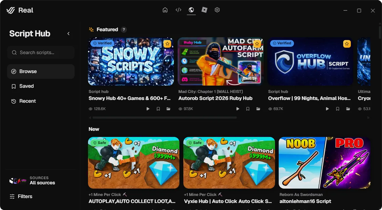 Scripts screen